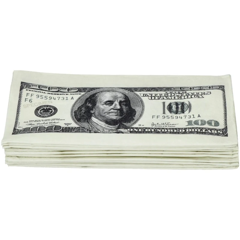 Dollars Servietten 33 cm, 10 Stück