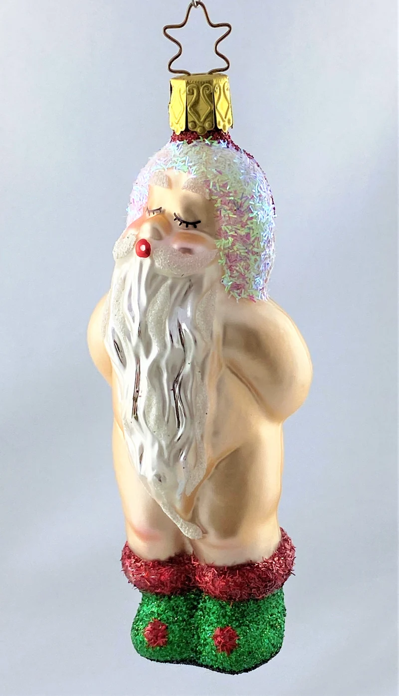 Santa Klaus ziemlich leicht bekleidet