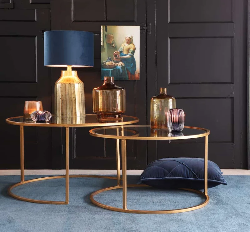 Couchtisch DUARTE Gold Glas 2er-Set