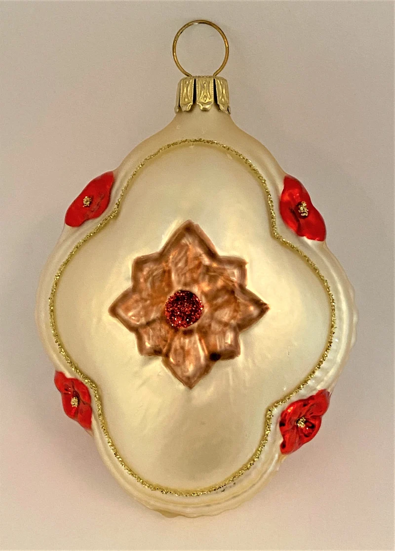 Medaillon mit Engel und roten Blüten