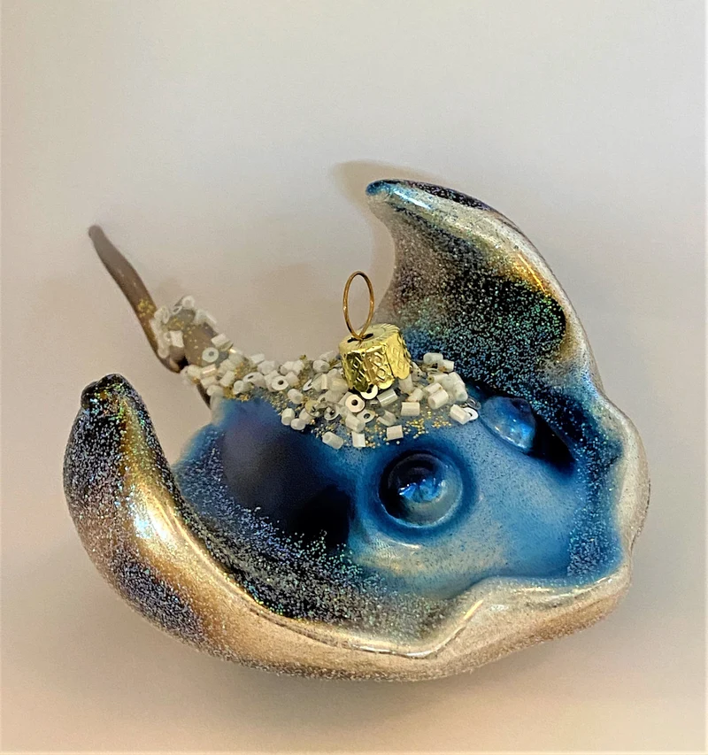 Blauer Glitzer-Manta Rochen