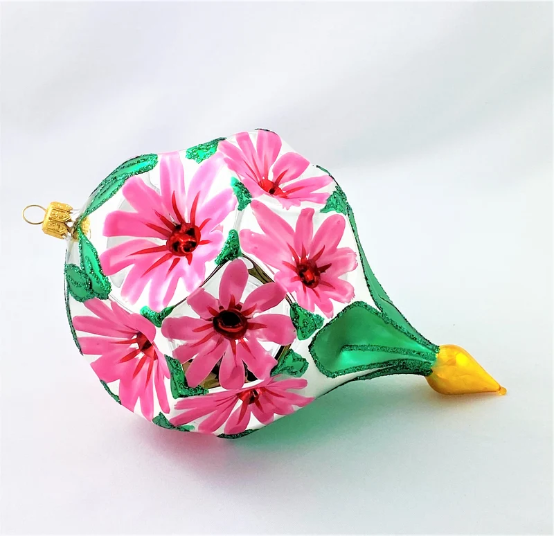 Grosse Kugel mit rosa Blüten-Motiv