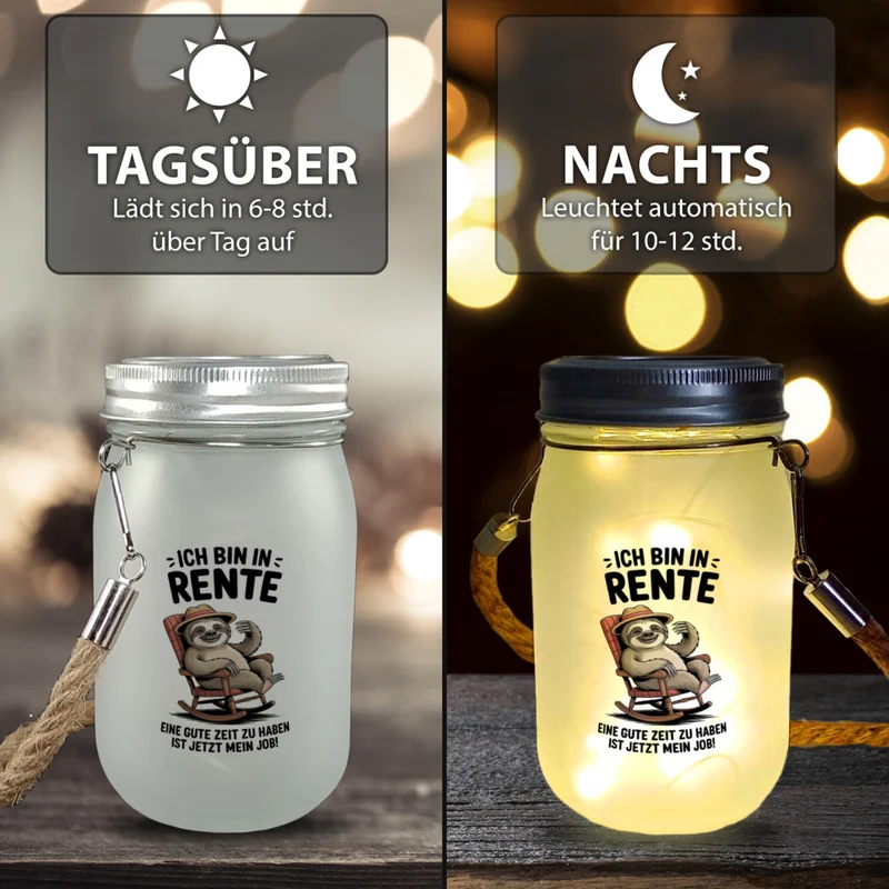 Faultier Ruhestand Solarlicht für Rentner