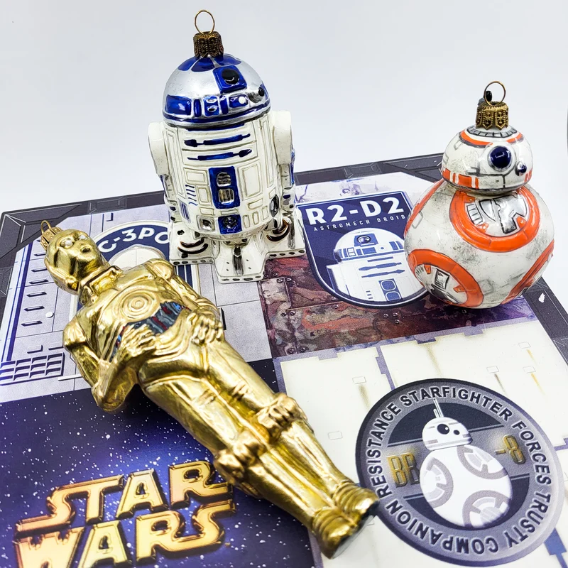 BB-8, C-3PO und R2-D2 von Star Wars, 3er Set, in Holzbox, AtlasArt