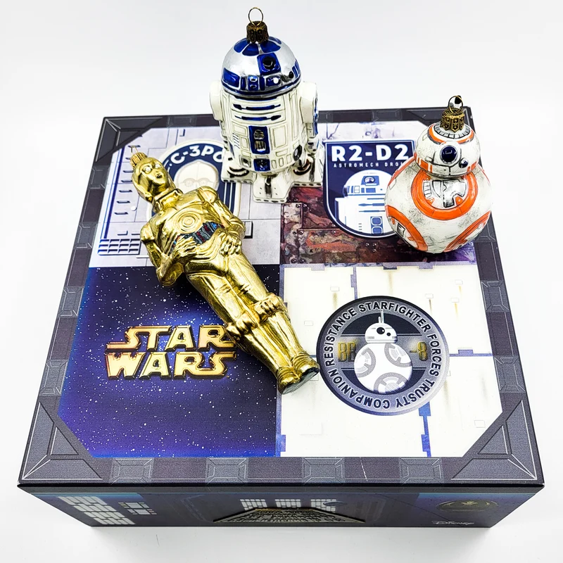 BB-8, C-3PO und R2-D2 von Star Wars, 3er Set, in Holzbox, AtlasArt