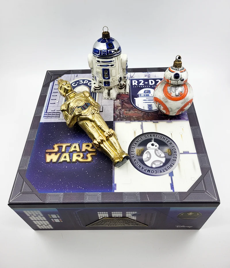BB-8, C-3PO und R2-D2 von Star Wars, 3er Set, in Holzbox, AtlasArt
