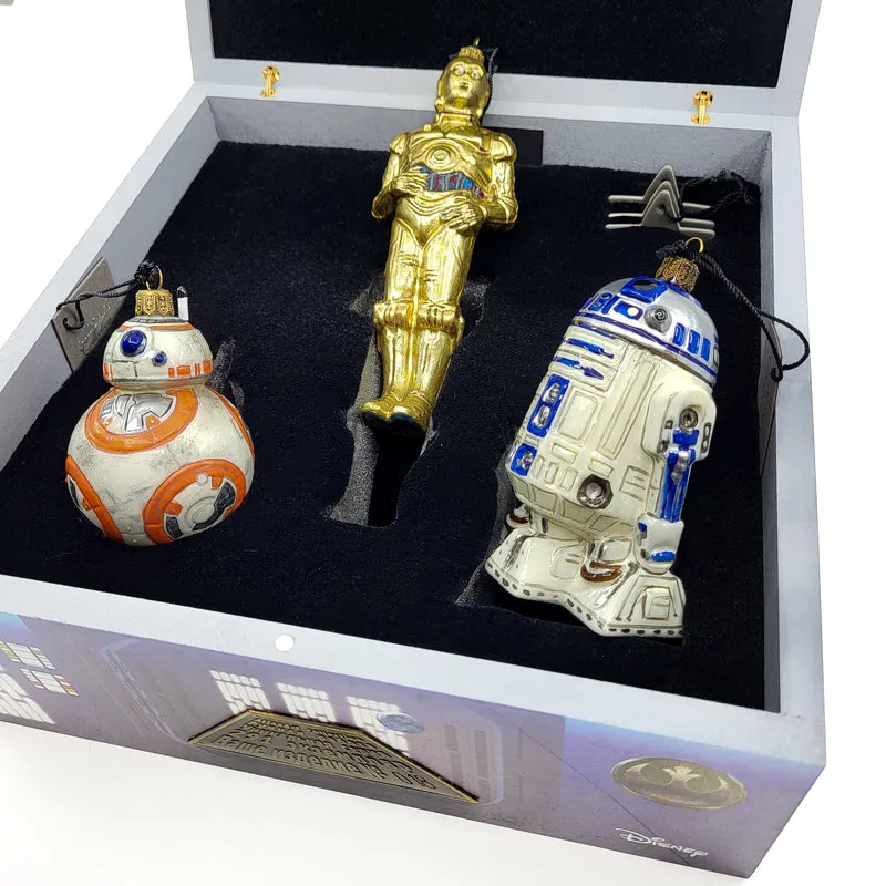BB-8, C-3PO und R2-D2 von Star Wars, 3er Set, in Holzbox, AtlasArt