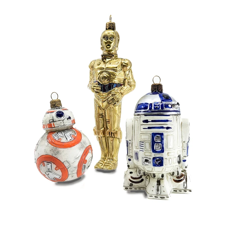 BB-8, C-3PO und R2-D2 von Star Wars, 3er Set, in Holzbox, AtlasArt