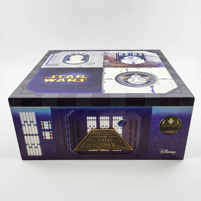 BB-8, C-3PO und R2-D2 von Star Wars, 3er Set, in Holzbox, AtlasArt