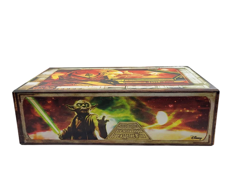 Master Yoda, Chewbacca, C-3PO und R2-D2 von Star Wars, 4er Set, in Holzbox