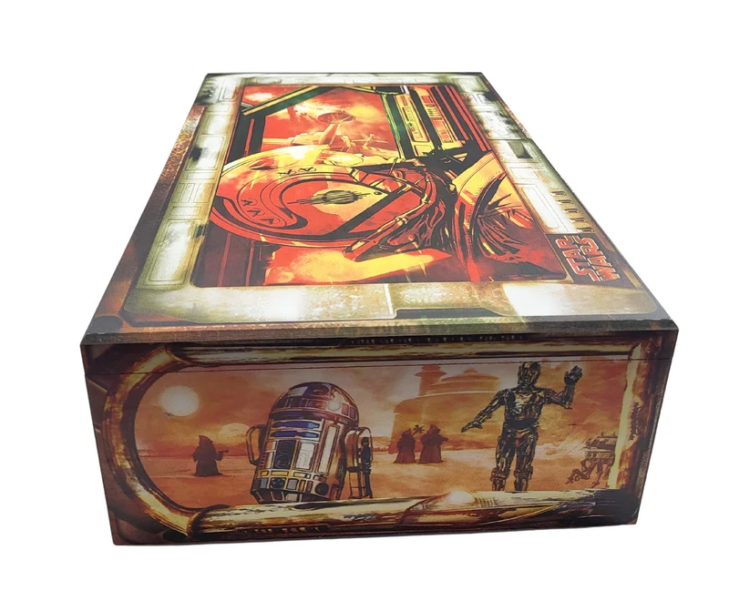 Master Yoda, Chewbacca, C-3PO und R2-D2 von Star Wars, 4er Set, in Holzbox