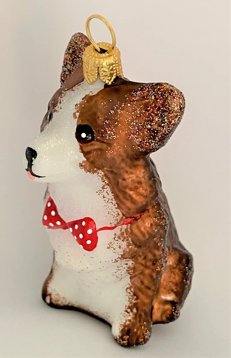 Sitzender Corgi mit roter Fliege