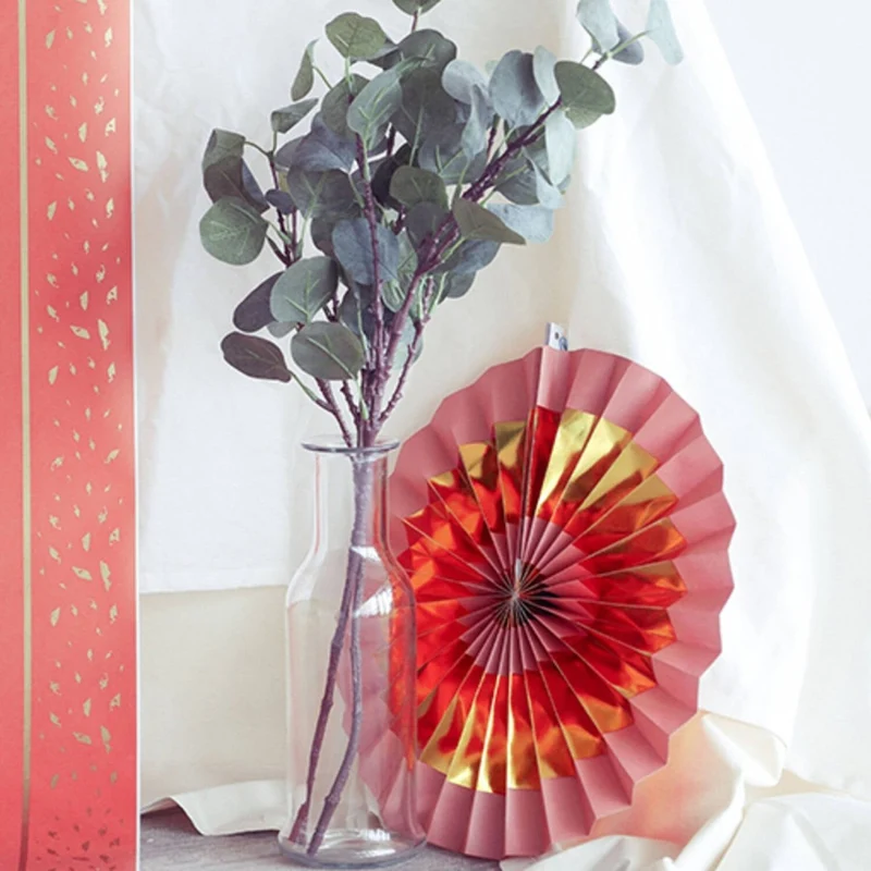 Roségoldene Papierfächer, 5 Stück