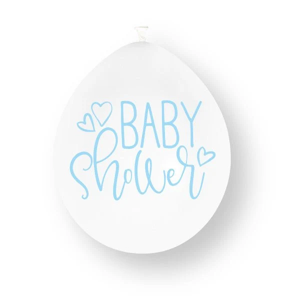 Babyparty-Ballons Blau-Weiß 23 cm 10 Stück
