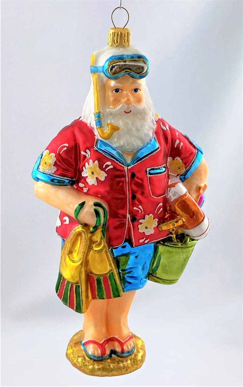 Santa geht zum Strand