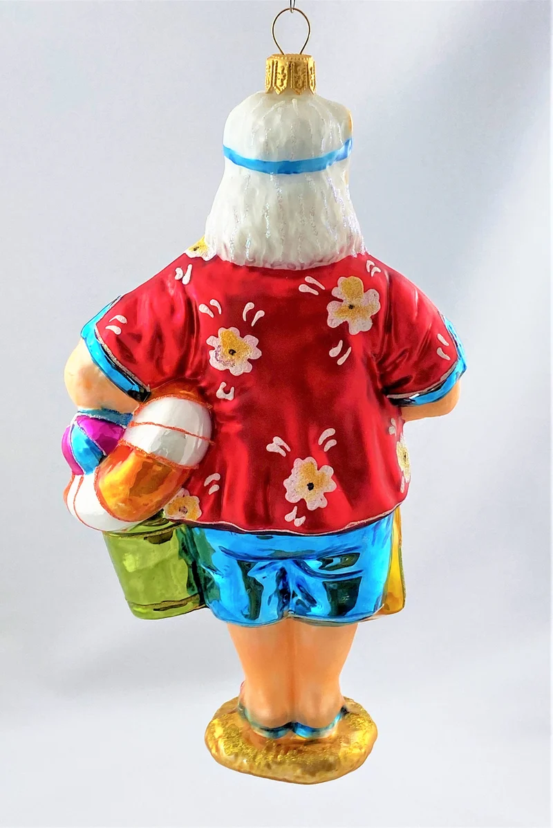 Santa geht zum Strand
