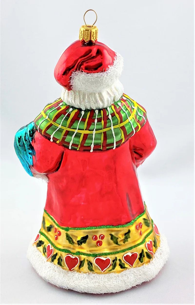 Weihnachtsmann mit Hahn auf dem Arm
