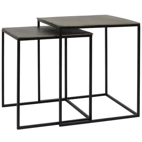Beistelltisch BANOS antik Bronze 2er-Set