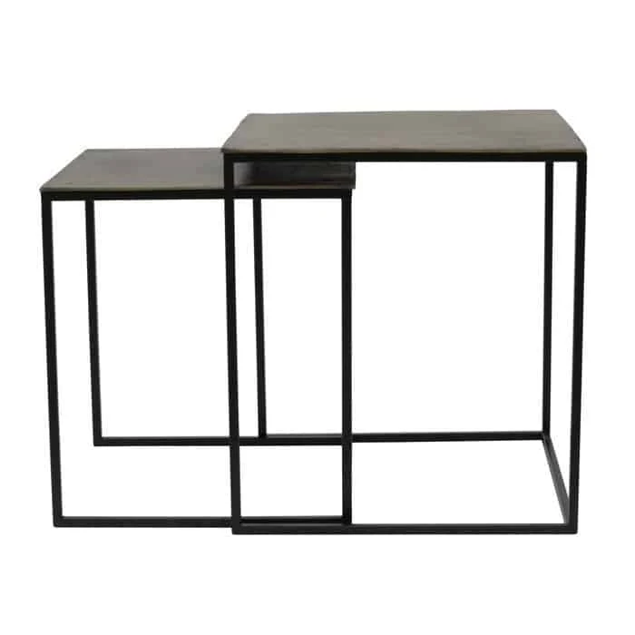 Beistelltisch BANOS antik Bronze 2er-Set