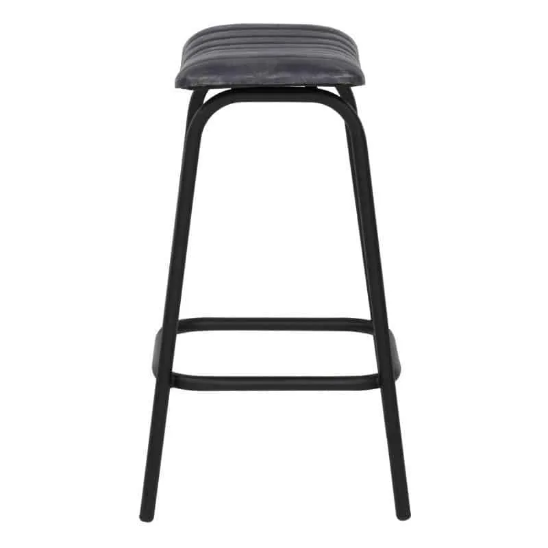 Barhocker CARROW LEDER grau