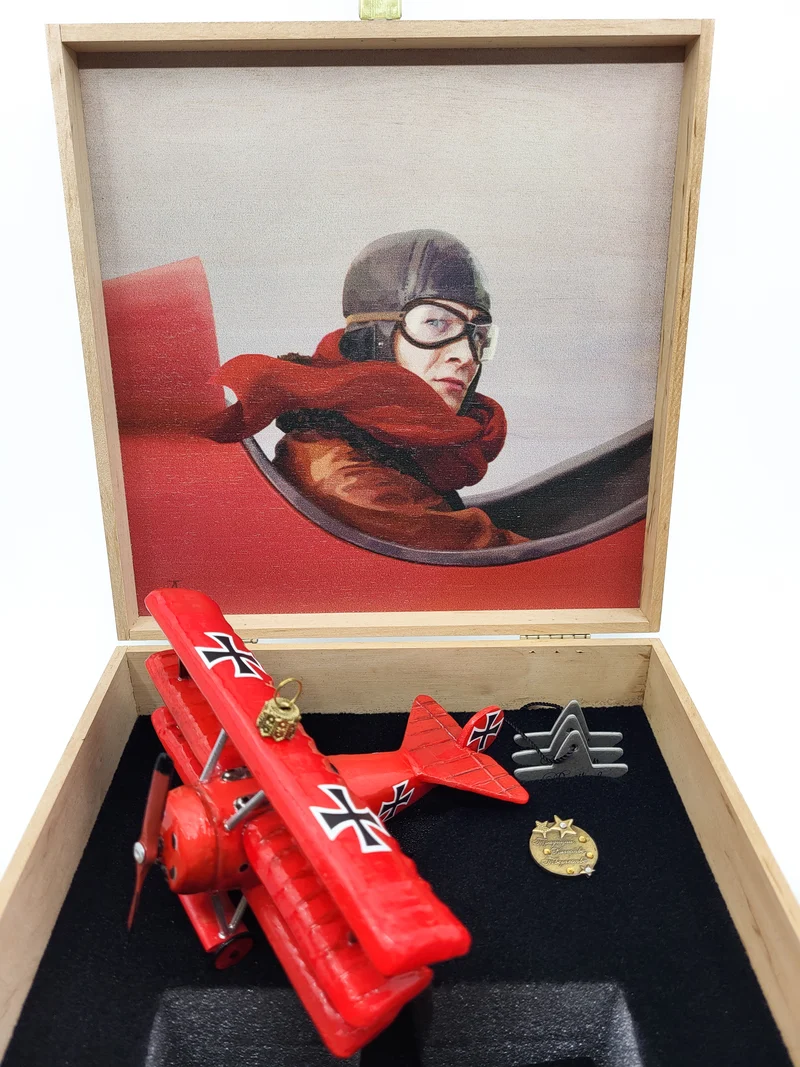Flugzeug Roter Baron, in Holzbox, AtlasArt