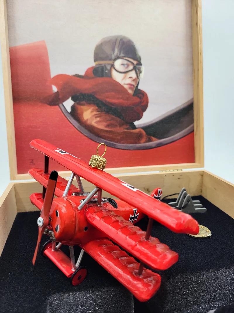 Flugzeug Roter Baron, in Holzbox, AtlasArt