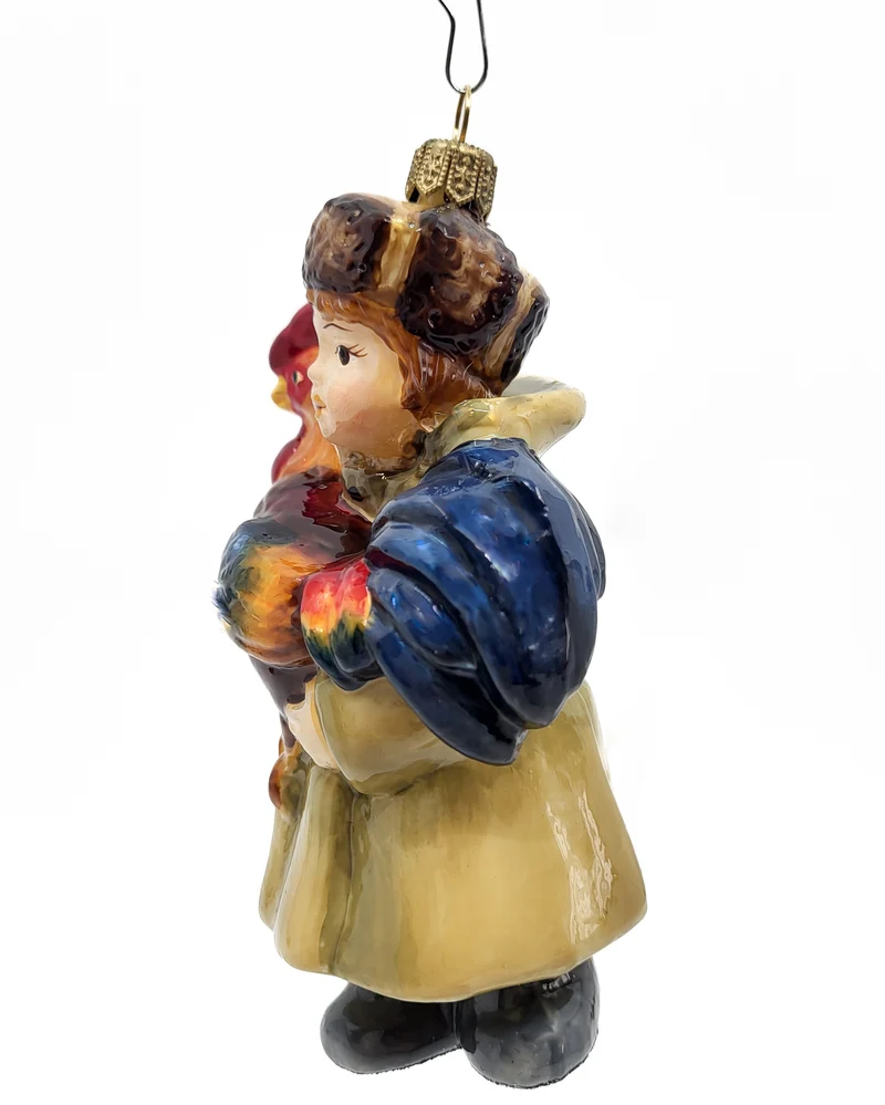 Junge mit Hahn und Mädchen mit Huhn, 2er Set, in Holzbox, AtlasArt