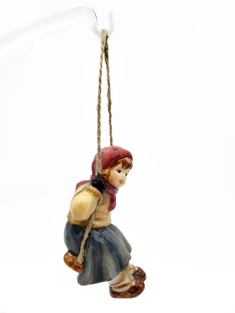 Junge und Mädchen auf Schaukel, 2er Set, in Holzbox von AtlasArt