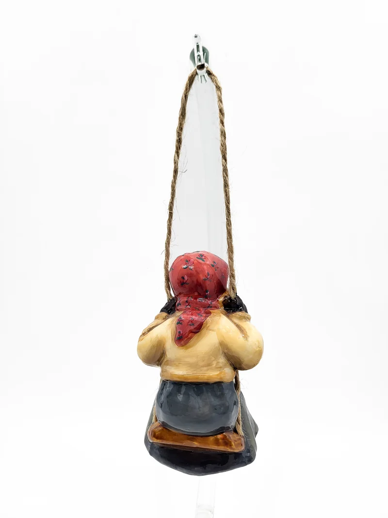 Junge und Mädchen auf Schaukel, 2er Set, in Holzbox von AtlasArt