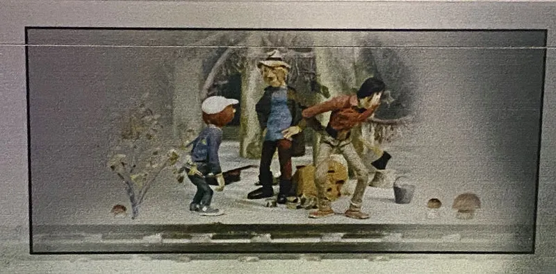 Chapeau- Chlaque, altes Weiblein fährt mit der Draisine, AtlasArt