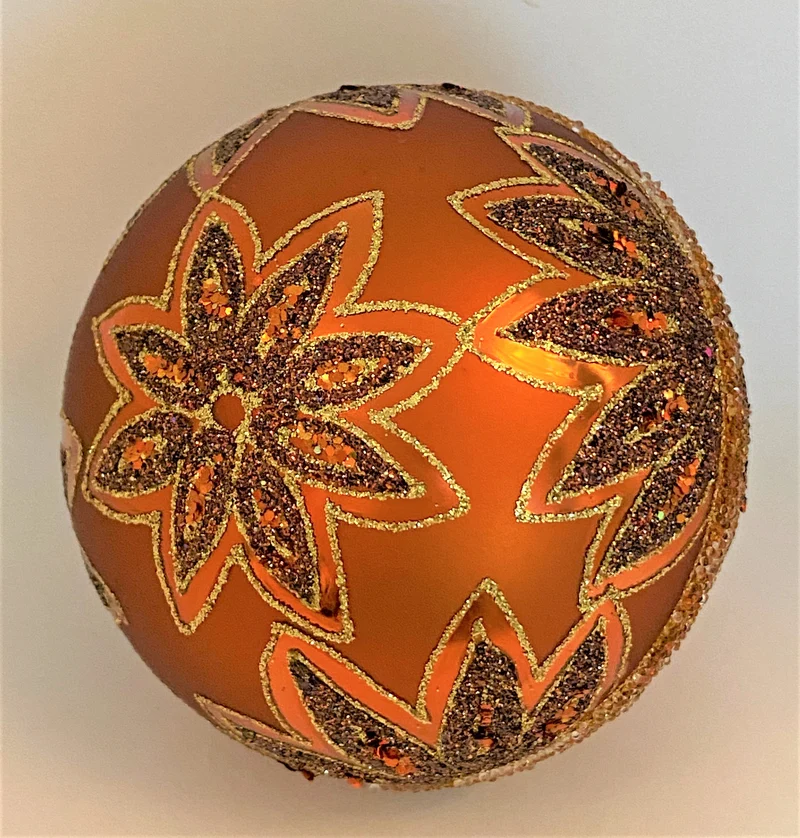 Kugel kupfer mit stilisierter Blüte
