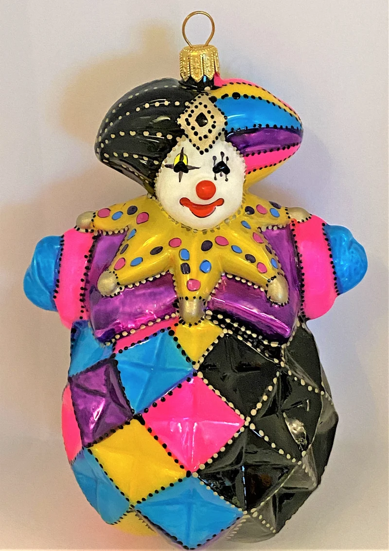 Harlekin in pink und blau KOMOZJA MOSTOWSKI