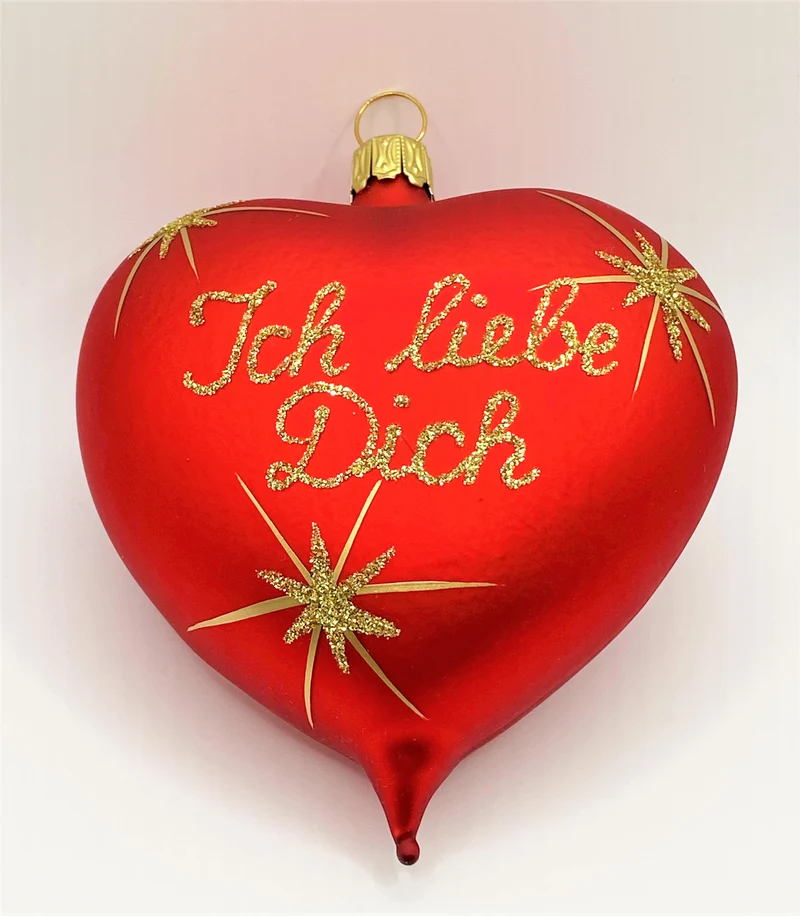 Rotes Herz mit Aufschrift " Ich liebe Dich "