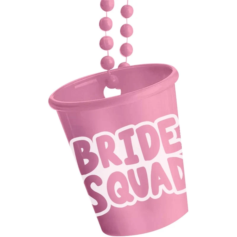 Bride Squad Halskette – Rosa Schnapsglas