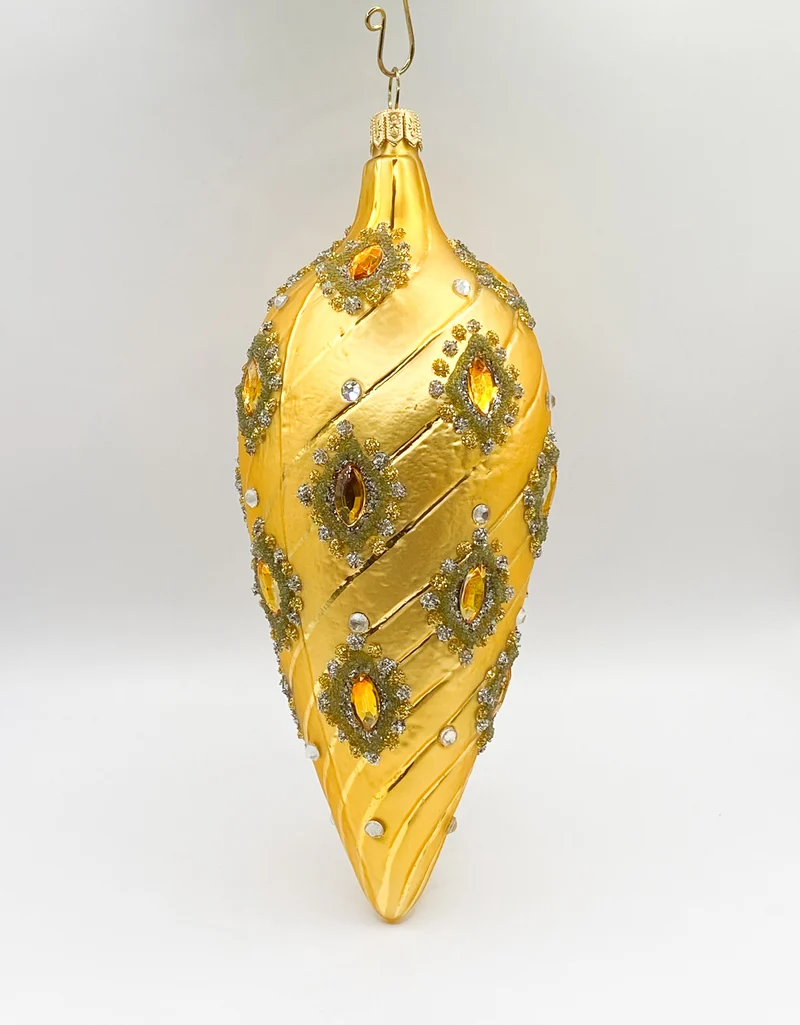 Goldener Zapfen barock mit goldenen Schmucksteinen