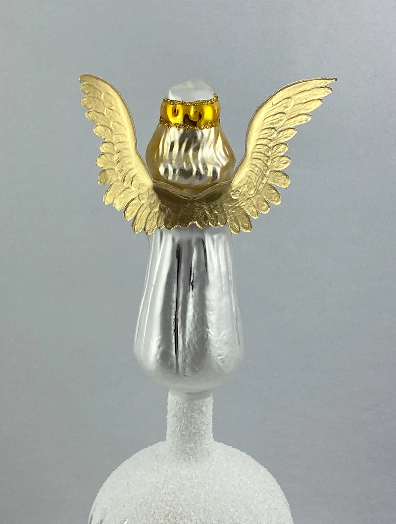 Engel-Spitze mit goldenen Flügeln aus Dresdner Papier
