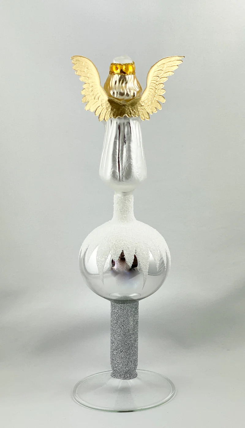 Engel-Spitze mit goldenen Flügeln aus Dresdner Papier