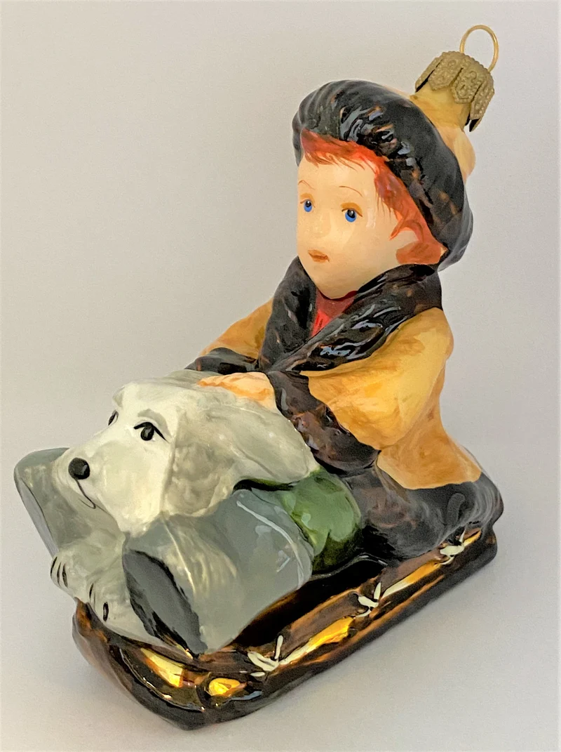 Junge fährt mit seinem Hund schlitten, ATLASART