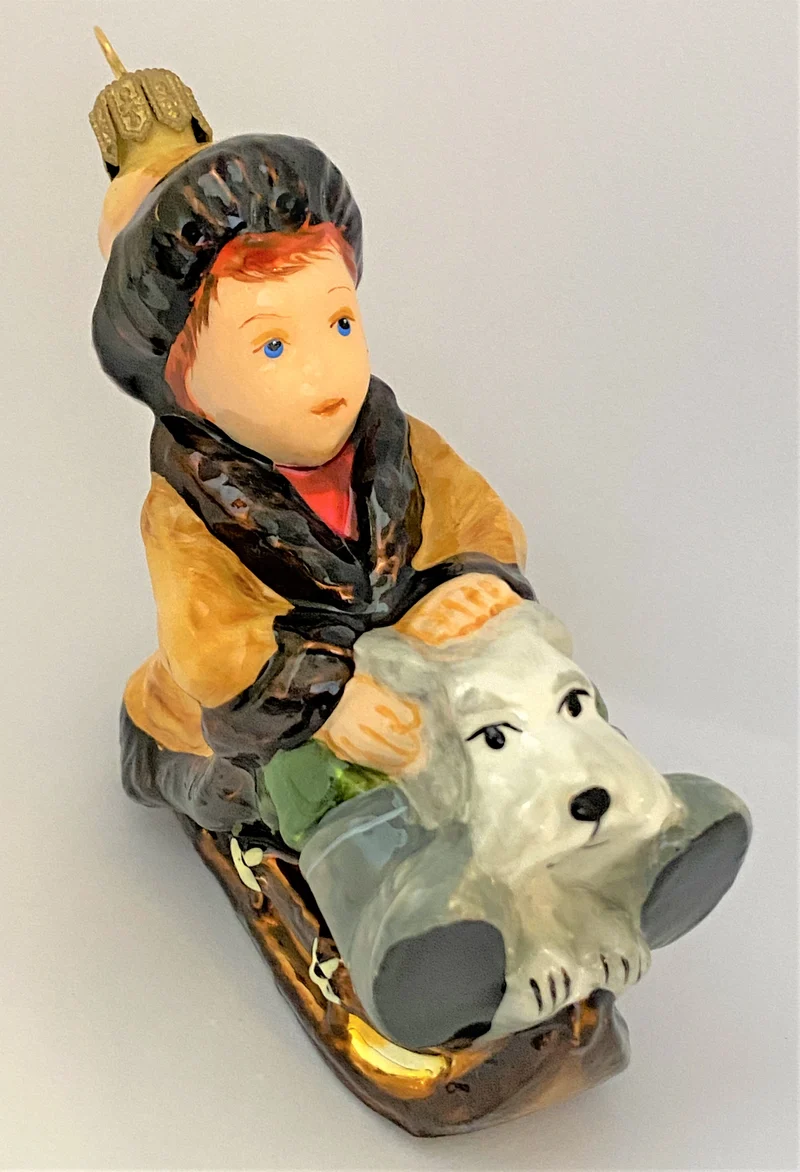 Junge fährt mit seinem Hund schlitten, ATLASART