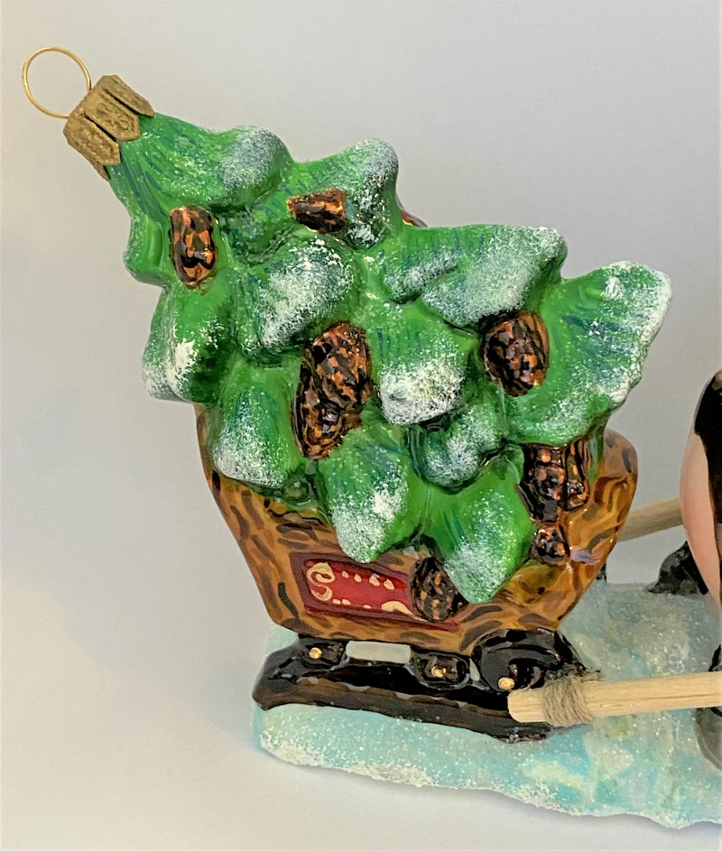 Der Büffel bringt den Christbaum mit dem Schlitten, ATLASART