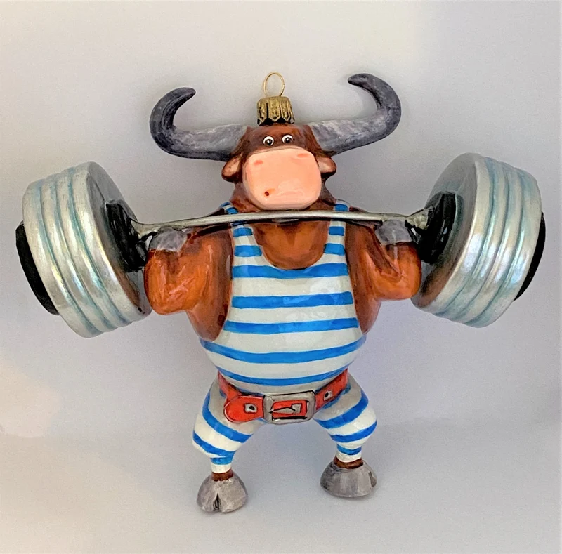 Starker Stier am Gewichte stemmen, ATLASART