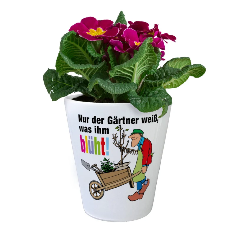 Nur der Gärtner weiß, was ihm blüht! Blumentopf