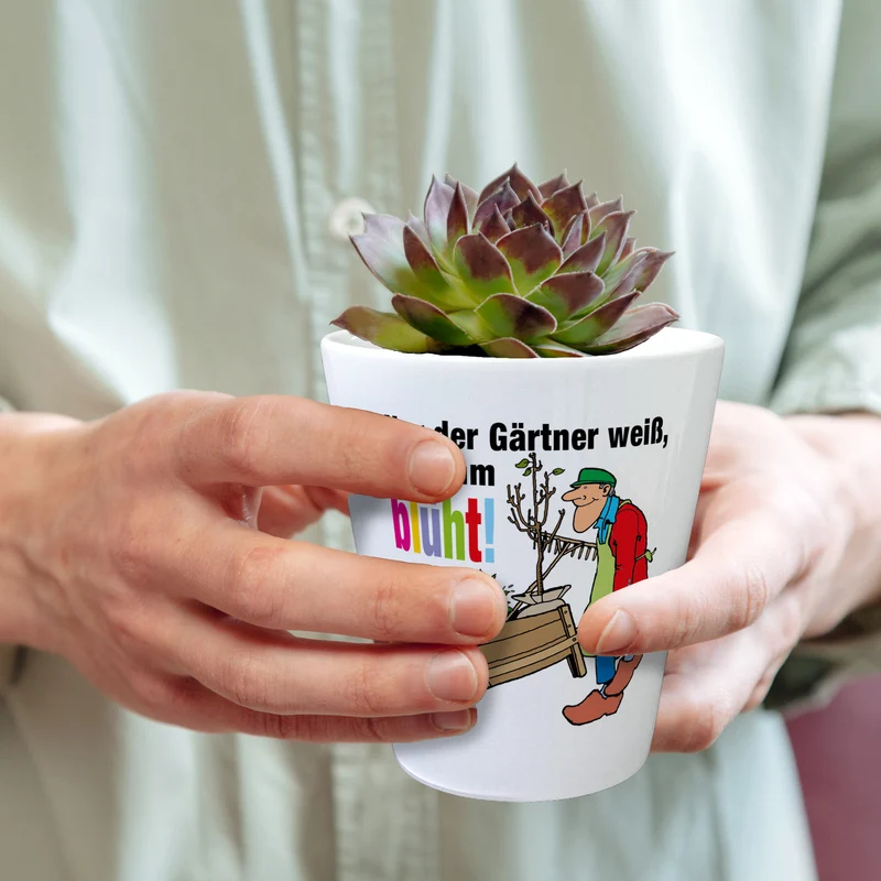Nur der Gärtner weiß, was ihm blüht! Blumentopf