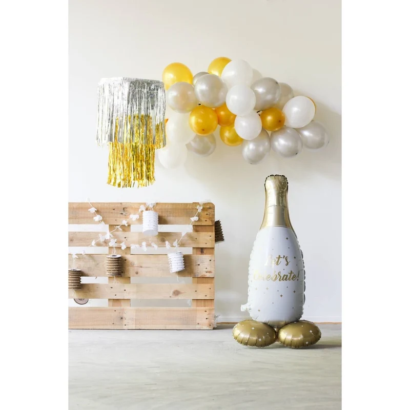 Champagnerflasche-Folienballon, stehend, leer, 86 cm