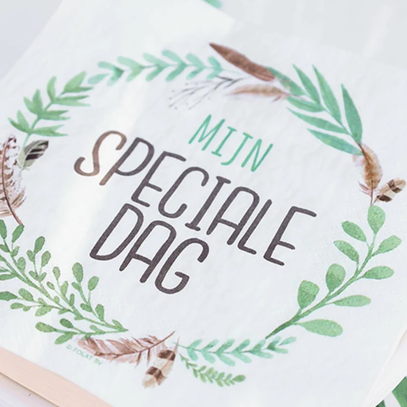 Farbige Servietten „Mein besonderer Tag“, 33 cm, 20 Stück