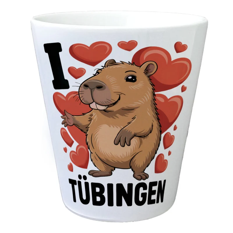 I love Tübingen Capybara Blumentopf