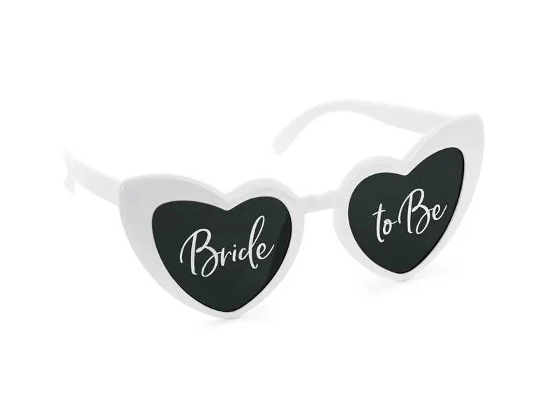 Herzchen-Brille, weiß, „Bride To Be“, 14,8 cm