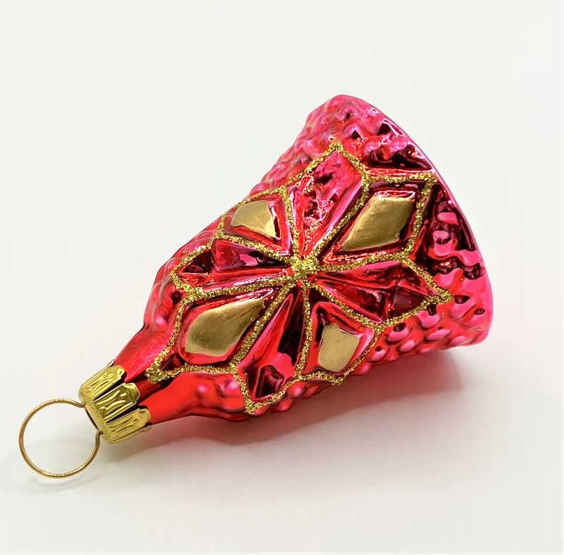 Weihnachts-Glöckchen Rot mit Sternen-Muster
