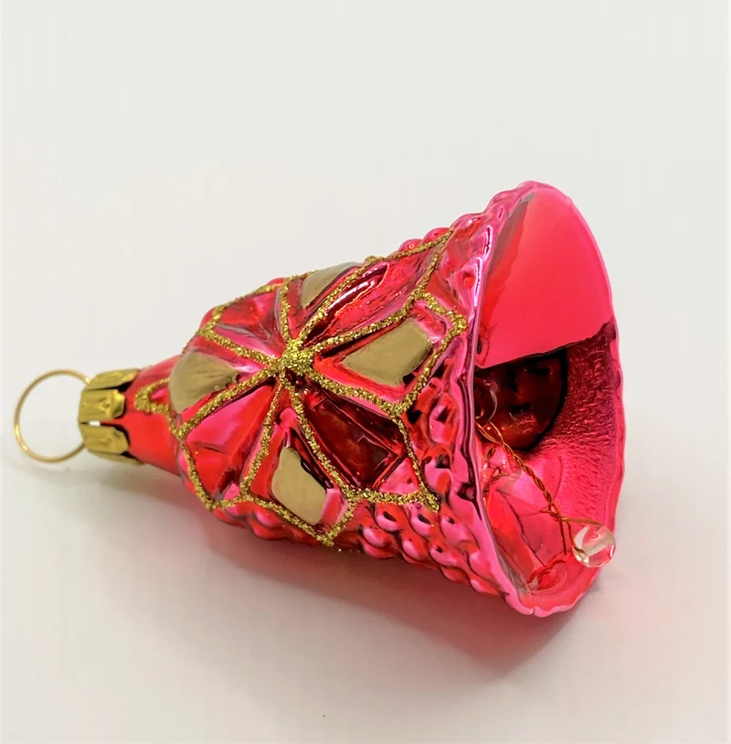 Weihnachts-Glöckchen Rot mit Sternen-Muster