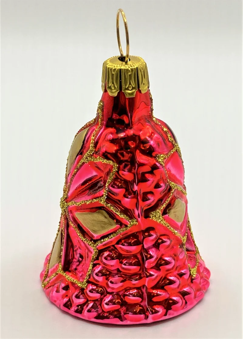 Weihnachts-Glöckchen Rot mit Sternen-Muster